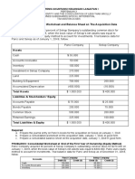 PROBLEM 1:consolidated Worksheet and Balance Sheet On The Acquisition Date (Equity Method)