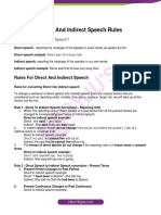 Direct and Indirect Speech Rules