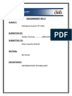 ASSIGNMENT NO 3 of DBS