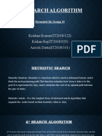 A Search Algorithm: Krishna Kumar (IT2018/122) Kishan Raj (IT2018/025) Aavriti Dutta (IT2018/101)