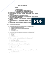 Quiz - Cell Membrane