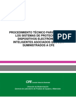 Procedimiento Técnico para Evaluar Los Sistemas de Proteccion Y Dispositivos Electrónicos Inteligentes Asociados Que Son Suministrados A Cfe