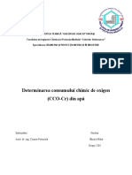 Determinarea Consumului Chimic de Oxigen (Cozma)