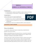 Rules On Admissibility On Testimonial Evidence: Learning Outcomes