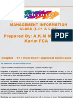 Management Information CLASS (L-01 & L-02) : Prepared By: A.K.M Mesbahul Karim FCA