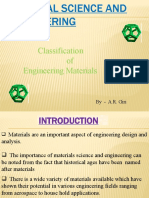 Classification of Engineering Materials: by - A.R. Giri