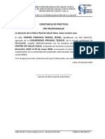 CONSTANCIA DE PRÁCTICAS Pre Profesionales