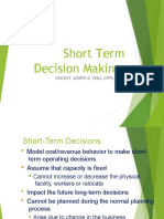 Short Term Decision Making: Vincent Joseph D. Disu, CPPS, Mba