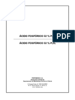 Ácido Fosfórico 52 % P O Ácido Fosfórico 52 % P O: Departamento de Marketing y Servicio Al Cliente