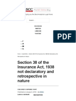 Section 38 of The Insurance Act, 1938 Not Declaratory and Retrospective in Nature - SCC Blog