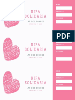 Modelo Rosa e Branco de Rifa Solidária