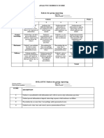 Analytic Rubrics Score: Criteria Points 1 2 3 4 Organization