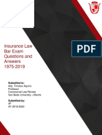 Commercial Law Bar Q - A - Insurance Law (1975-2019) (4F1920)