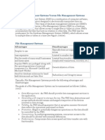 Database Management Systems Versus File Management Systems