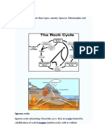 Lecture 2-Rocks Rocks Are Grouped Into Three Types, Namely Igneous, Metamorphic and Sedimentary