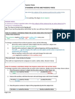 Active and Passive Voice and Exercise 1 of Language Booklet