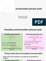 Transitive and Intransitive Phresal Verbs English World 9