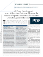 Rate of Force Development As An Adjunctive Outcome Measure For Return-to-Sport Decisions After Anterior Cruciate Ligament Reconstruction