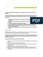 Section 1 Explain The Nature and Roles of A Good Assessment, and Its Relevance To Learners, Teachers, Parents and Stakeholders