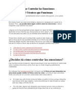 Cómo Controlar Las Emociones