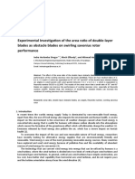 Experimental Investigation of The Area Ratio of Double-Layer Blades As Obstacle Blades On Swirling Savonius Rotor Performance