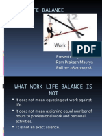 Work Life Balance: Presented By: Ram Prakash Maurya Roll No: 0821000728