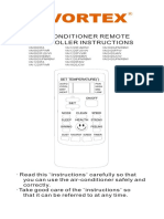 Air-Conditioner Remote Controller Instructions