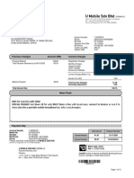 Bill Statement: Previous Charges Amount (RM) Current Charges Amount (RM)