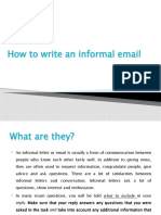 How To Write An Informal Email - HWK 5 11 2020