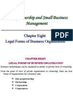 Chapter Eight Legal Forms of Business Organization