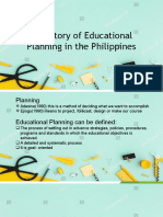 History of Educational Planning in The Philippines