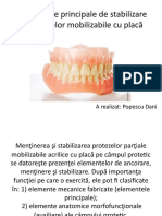 Elementele Principale de Stabilizare A Protezelor Mobilizabile Cu