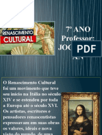 RENASCIMENTO CULTURAL - 7º ANO (Prof. Joca)