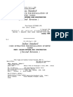 Code of Practice For Installation of Septic Tanks - Part 1 - Design Criteria and Construction - Bureau of Indian Standards - 1986