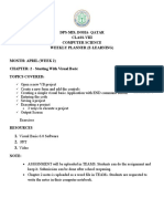 Class VIII Computer Science Weekly Lesson Plan