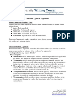 Different Types of Arguments: Modern American Five Part Essay