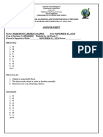 Answer Sheet: English For Academic and Professional Purposes