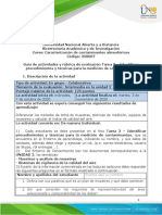 Guia de Actividades y Rubrica de Evaluacion - Unidad 2 - Tarea 3 - Identificar Procedimientos y Técnicas para La Medición de Contaminantes