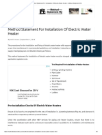 Method Statement For Installation of Electric Water Heater - Method Statement HQ