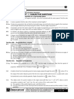 Part - I: Subjective Questions: Section (A) : Definition, Projectile On A Horizontal Plane