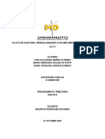 Piloto de Auditoria - Irregularidades e Incumplimientos Tributarios