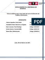 Analisis Critico de La Sentencia de Divorcio Por Causal