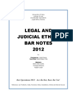 Legal Ethics Bar Notes 2012