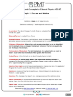 Definitions - Topic 1 - Forces and Motion - Edexcel Physics IGCSE