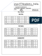 Sri Chaitanya IIT Academy., India.: Key Sheet Maths