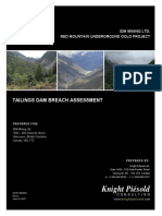 Tailings Dam Breach Risk Assessment - HECRAS