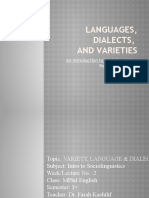 Languages, Dialects, and Varieties: An Introduction To Sociolinguistics: Ronald Wardhaugh