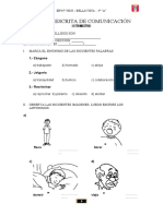 PRUEBA ESCRITA DE COMUNICACIÓN iiTRISMETRE 2016