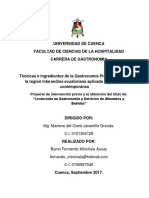 Tecnicas e Ingredientes de La Gastronomia Prehispanica de La Region Interandina Ecuatoriana