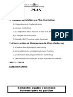 I-/ Analyses Préalables Au Plan Marketing: Semestre Quatre: Sciences Économiques Et Gestion